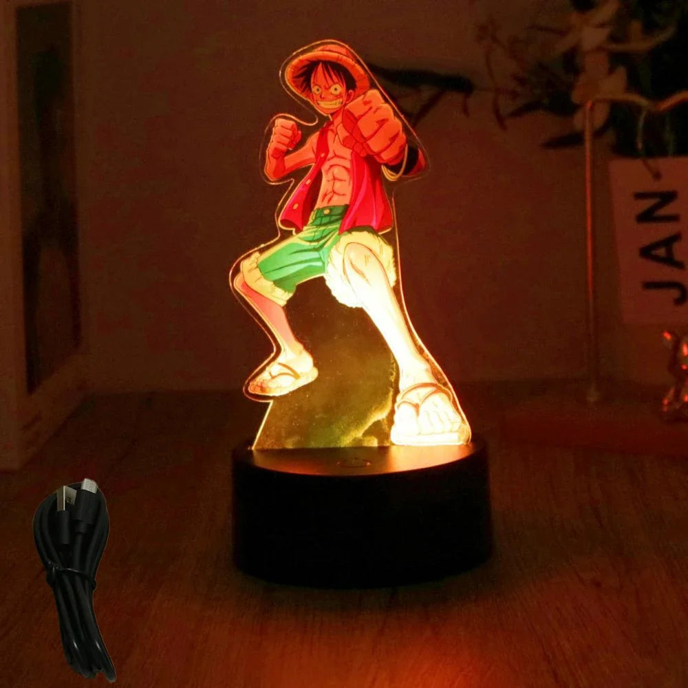 Actions Figure One Piece Luffy Zoro Anime Figures 3D Lamp PVC Action Collection Model Toys LED Night Light Kid Christmas Gift - One Piece Merchandise - Free Shipping Buy Now
