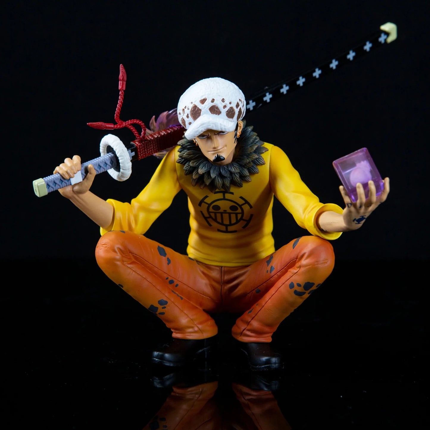 Cartoon Anime One Piece Trafalgar D Water Law Action Figure Squatting Take Knife PVC Manga Statue Figurine Collectible Model Toy - One Piece Merchandise - Free Shipping Buy Now