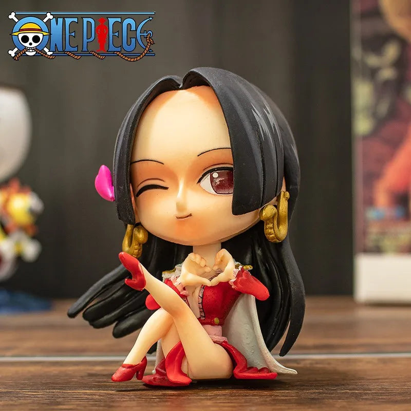 9CM Q Luffy Zoro Nami Anime One Piece Peripherie Sanji Robin Boa Hancock Ace Actionfigur Spielzeug Sammlung PVC Modell Puppengeschenke