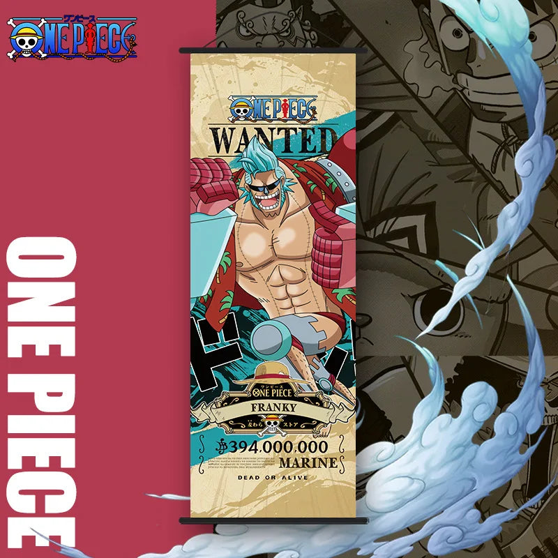 Bandai One Piece Poster Hängendes Bild Luffy Nami Zoro Zweidimensionale Peripherie-Tapeten-Dekoration Scroll Poster 25*70cm
