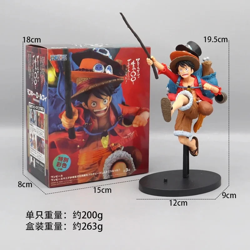 17cm One Piece Anime Figure Running Sabo Backpack Portgas D Ace Monkey D Luffy Action Figure Collection Model Ornaments Toy Gift - One Piece Merchandise - Free Shipping Buy Now