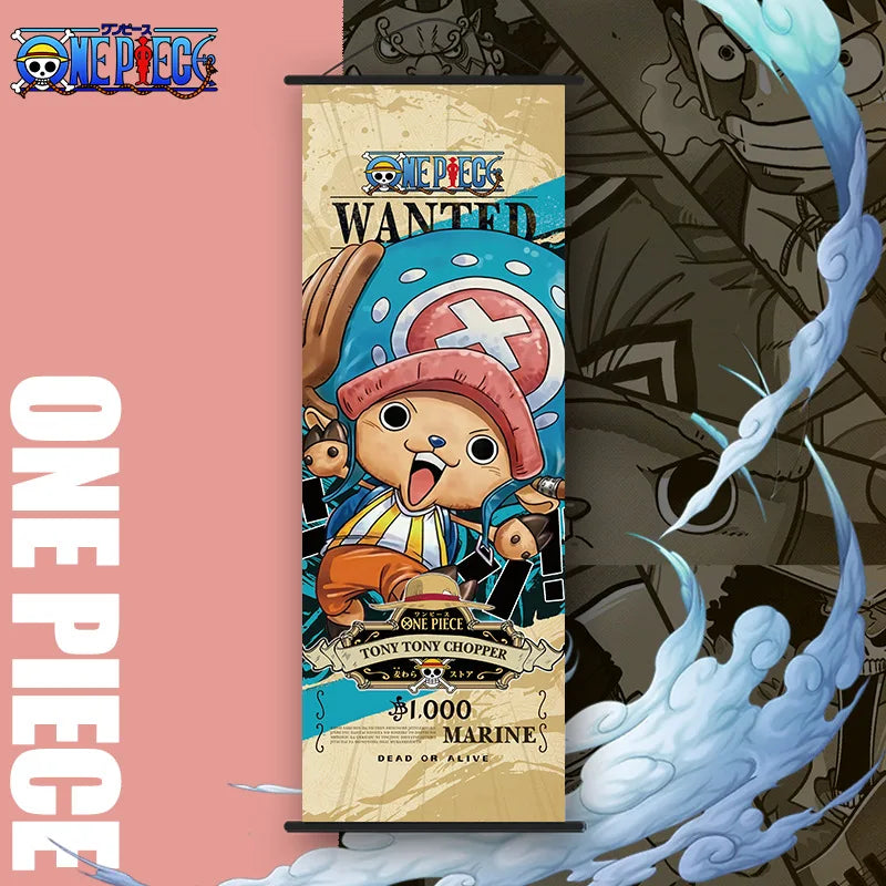 Bandai One Piece Poster Hängendes Bild Luffy Nami Zoro Zweidimensionale Peripherie-Tapeten-Dekoration Scroll Poster 25*70cm