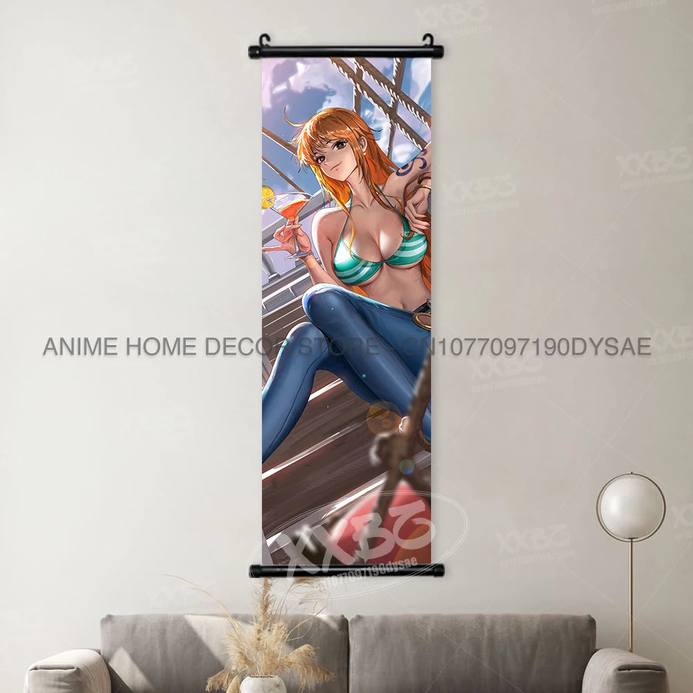 ONE PIECE Posters Anime Monkey D. Luffy Hanging Painting Yamato Scrolls Picture Nico Robin Home Decor Wallpaper Canvas Wall Art - One Piece Merchandise - Free Shipping Buy Now