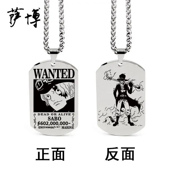 Anime One Piece Necklace Luffy Ace Chopper Zoro Sanji Wanted Pendant Men Women Couples Necklace Fashion Accessories Xmas gift - One Piece Merchandise - Free Shipping Buy Now