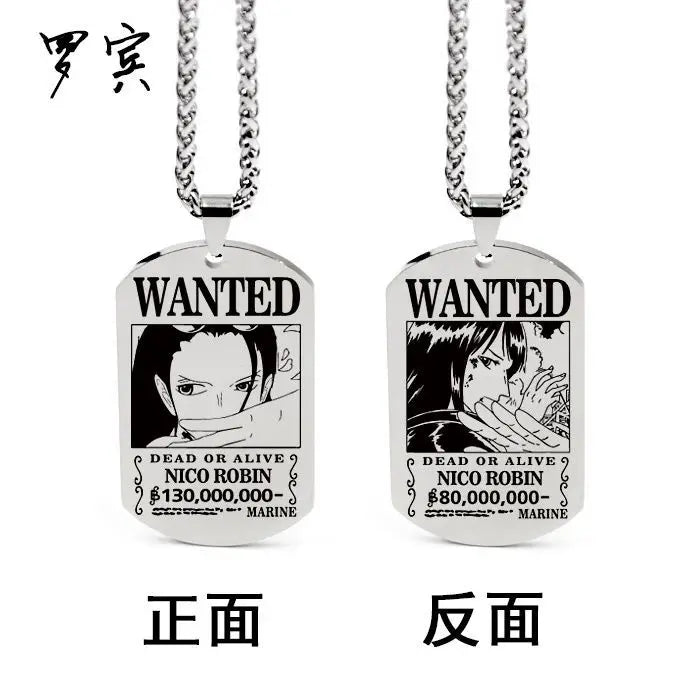 Anime One Piece Necklace Luffy Ace Chopper Zoro Sanji Wanted Pendant Men Women Couples Necklace Fashion Accessories Xmas gift - One Piece Merchandise - Free Shipping Buy Now