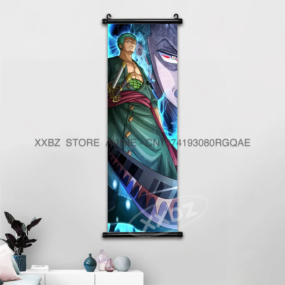 ONE PIECE Scrolls Picture Anime Canvas Hanging Painting Luffy Poster Zoro Home Decor Nami Wall Art Ace Cartoon Robin wallpaper - One Piece Merchandise - Free Shipping Buy Now