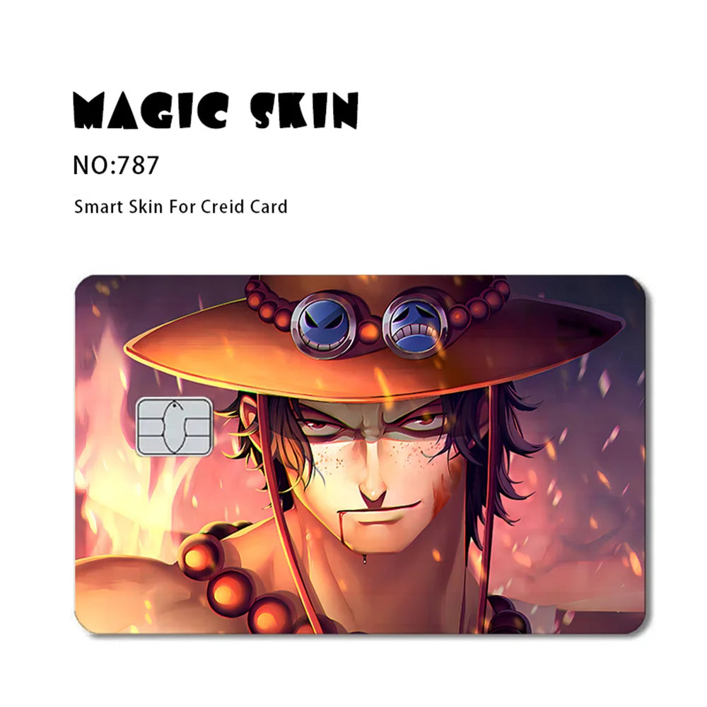 Anime ONE PIECE Luffy Zoro Ace Robin2.5D HD Matt 3M PVC-Aufkleberfolie Klebeband Skin für Kreditkarten-Debitkarten-Aufkleber