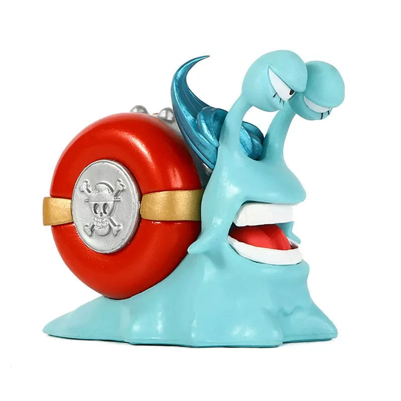 One Piece Den Den Mushi Anime Figur Luffy Ace Zoro Law Buggy Manga Statue PVC Action Figur Sammlung Modell Spielzeug Puppe Geschenk
