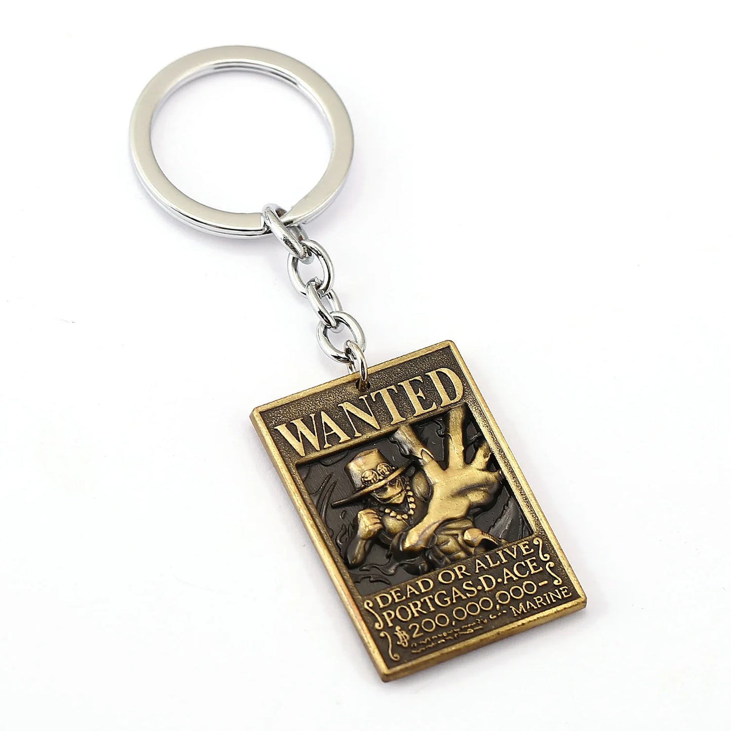 Porte-clés en métal avec affiche de recherche One Piece, Luffy Ace, Sanji, Nami, Robin, Zoro, Chopper, Trafalgar Law, pendentifs pour voiture