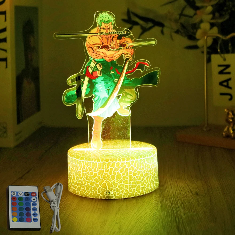 Actions Figure One Piece Luffy Zoro Anime Figures 3D Lamp PVC Action Collection Model Toys LED Night Light Kid Christmas Gift - One Piece Merchandise - Free Shipping Buy Now