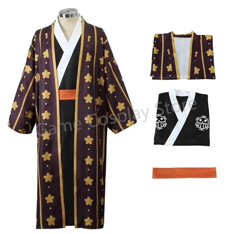 Trafalgar Law Cosplay Costume Anime Figures Digital Printing Kimono Uniform Full Set Halloween Carnival Party Suit Man - One Piece Merchandise - Free Shipping Buy Now