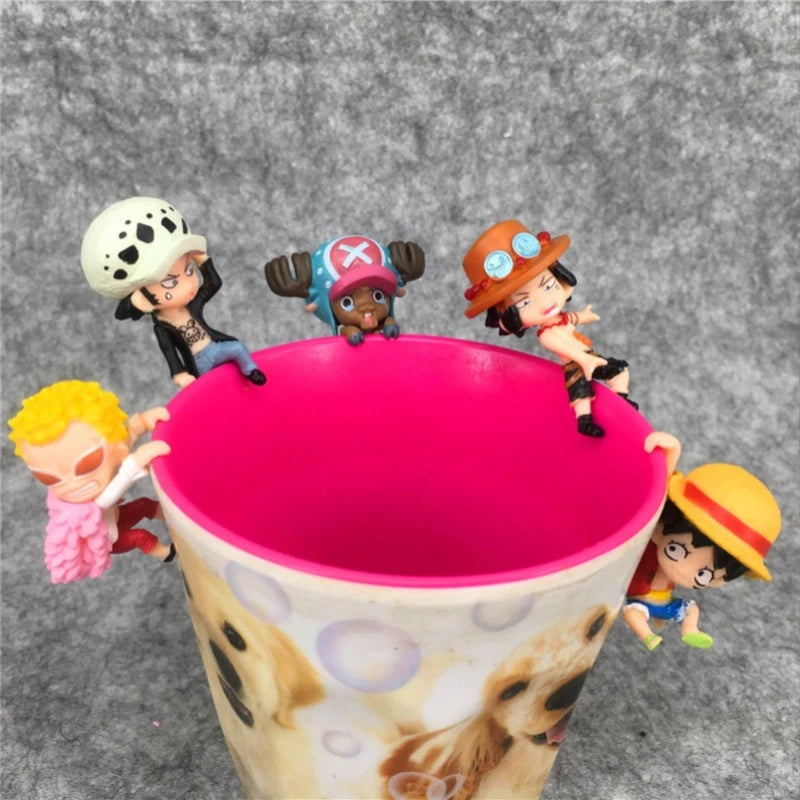 Japanese Anime One Piece Ace Chopper Luffy Law Doflamingo Cup Edge Figurine Pendant Doll Model Decoration Children Gifts - One Piece Merchandise - Free Shipping Buy Now