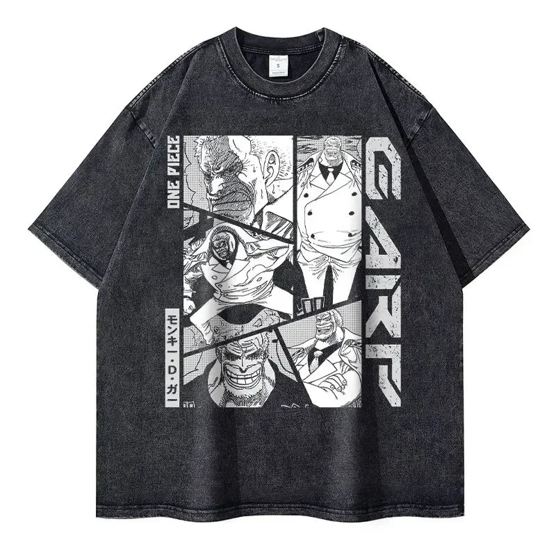 Roronoa Zoro T-shirts One P-Piece T-shirt Vintage Washed Anime Streetwear Oversized L-Luffy Manga Tops Tees 100% Cotton - One Piece Merchandise - Free Shipping Buy Now