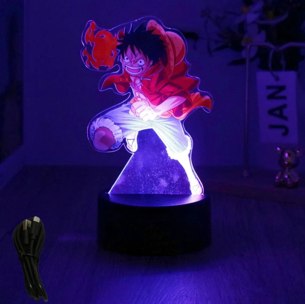 Actions Figure One Piece Luffy Zoro Anime Figures 3D Lamp PVC Action Collection Model Toys LED Night Light Kid Christmas Gift - One Piece Merchandise - Free Shipping Buy Now