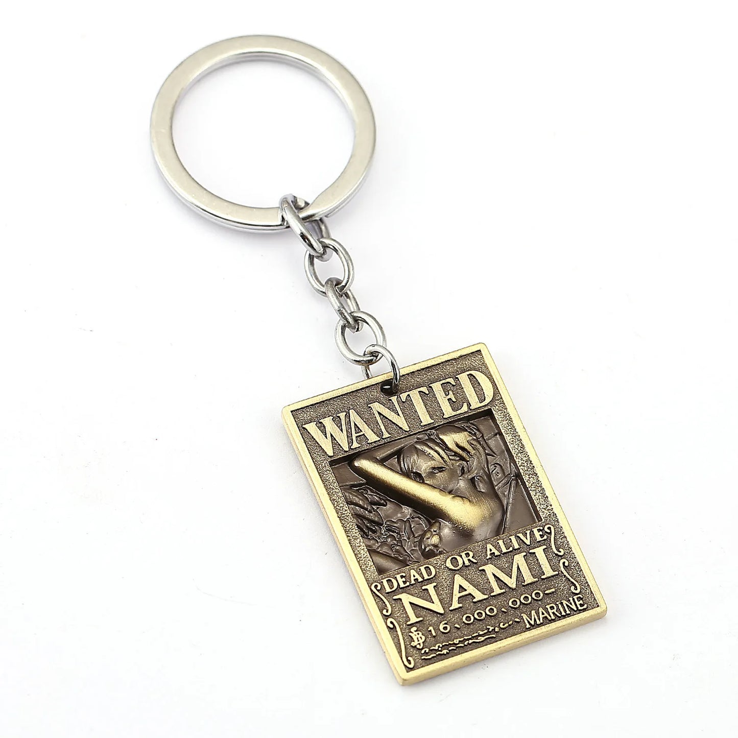 Porte-clés en métal avec affiche de recherche One Piece, Luffy Ace, Sanji, Nami, Robin, Zoro, Chopper, Trafalgar Law, pendentifs pour voiture