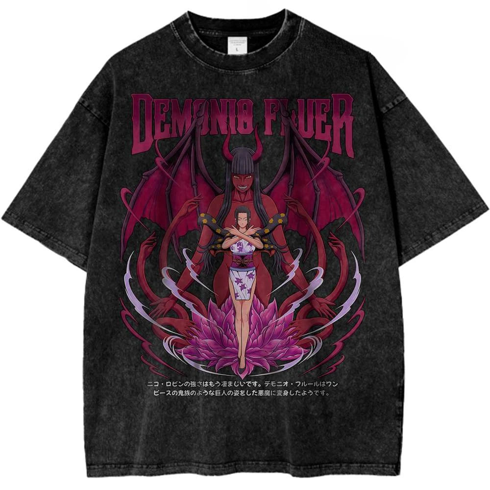 ONE PIECE Nico Robin Luffy Gear Shirt Anime Retro T-Shirt Designer Illustration Pattern Street Sport Harajuku Summer 2025 New - One Piece Merchandise - Free Shipping Buy Now