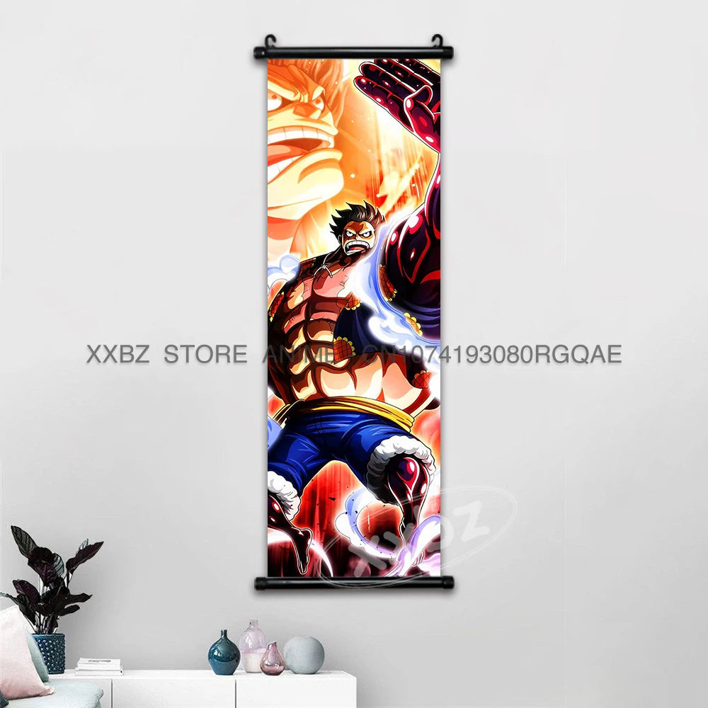 ONE PIECE Scrolls Picture Anime Canvas Hanging Painting Luffy Poster Zoro Home Decor Nami Wall Art Ace Cartoon Robin wallpaper - One Piece Merchandise - Free Shipping Buy Now