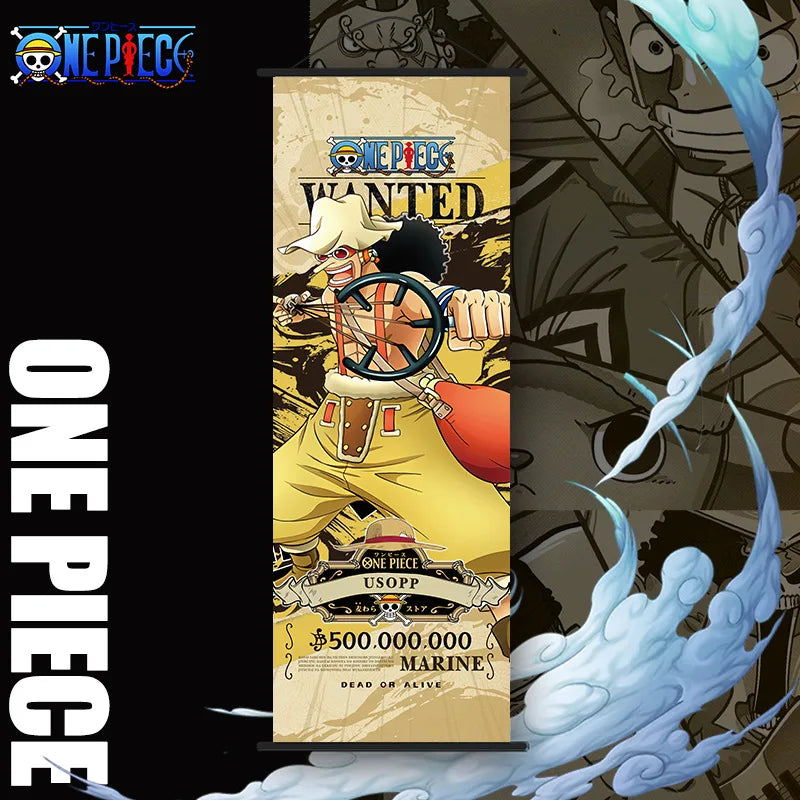 Bandai One Piece Poster Hängendes Bild Luffy Nami Zoro Zweidimensionale Peripherie-Tapeten-Dekoration Scroll Poster 25*70cm