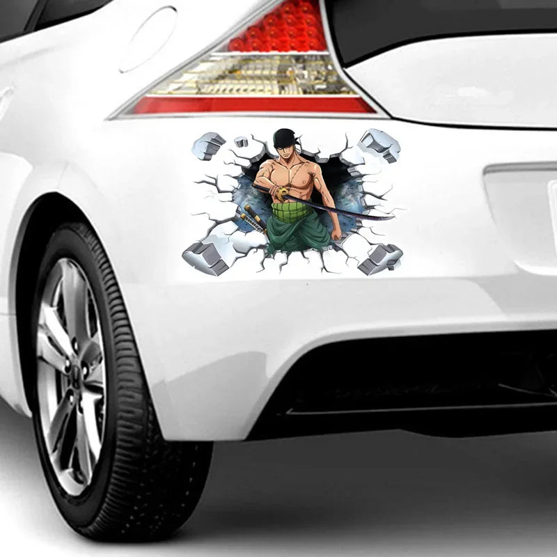 One Piece Luffy Autofensteraufkleber Anime Zoro Heckscheibenaufkleber Dekorative Aufkleber Cartoon Auto Scratch Masking Film Geschenke