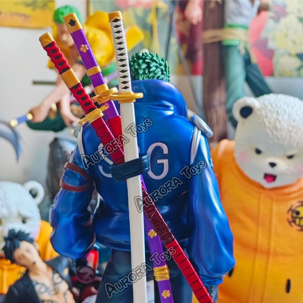 9,44 Zoll/24 cm Anime One Piece Figur Egghead Zoro Figur PVC Actionfiguren Sammlung Modell Spielzeug Geschenke