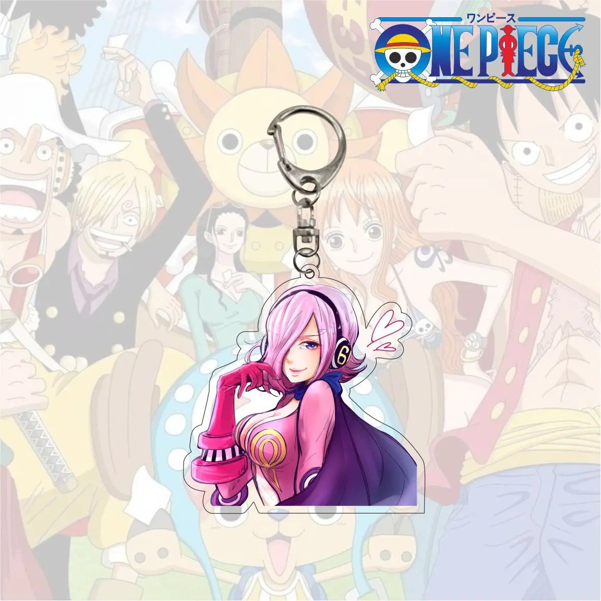 Anime One Piece Trafalgar Law Charlotte Katakuri Nico Robin Nami Chopper Lysop Acryl Schlüsselanhänger Schlüsselanhänger Anhänger Figur Geschenke