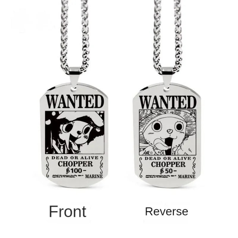 Anime One Piece Necklace Luffy Ace Chopper Zoro Sanji Wanted Pendant Men Women Couples Necklace Fashion Accessories Xmas gift - One Piece Merchandise - Free Shipping Buy Now