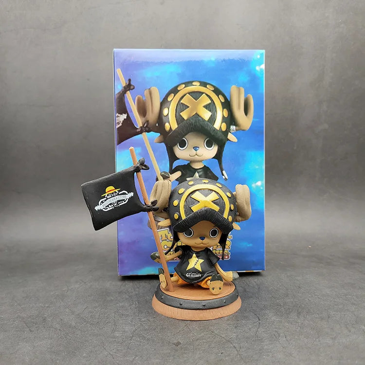 9cm One Piece Figure Anime Chopper With Flag Action Figurine Doll Model Toys PVC Statue Collection Car Decoration Children Gifts - One Piece Merchandise - Free Shipping Buy Now