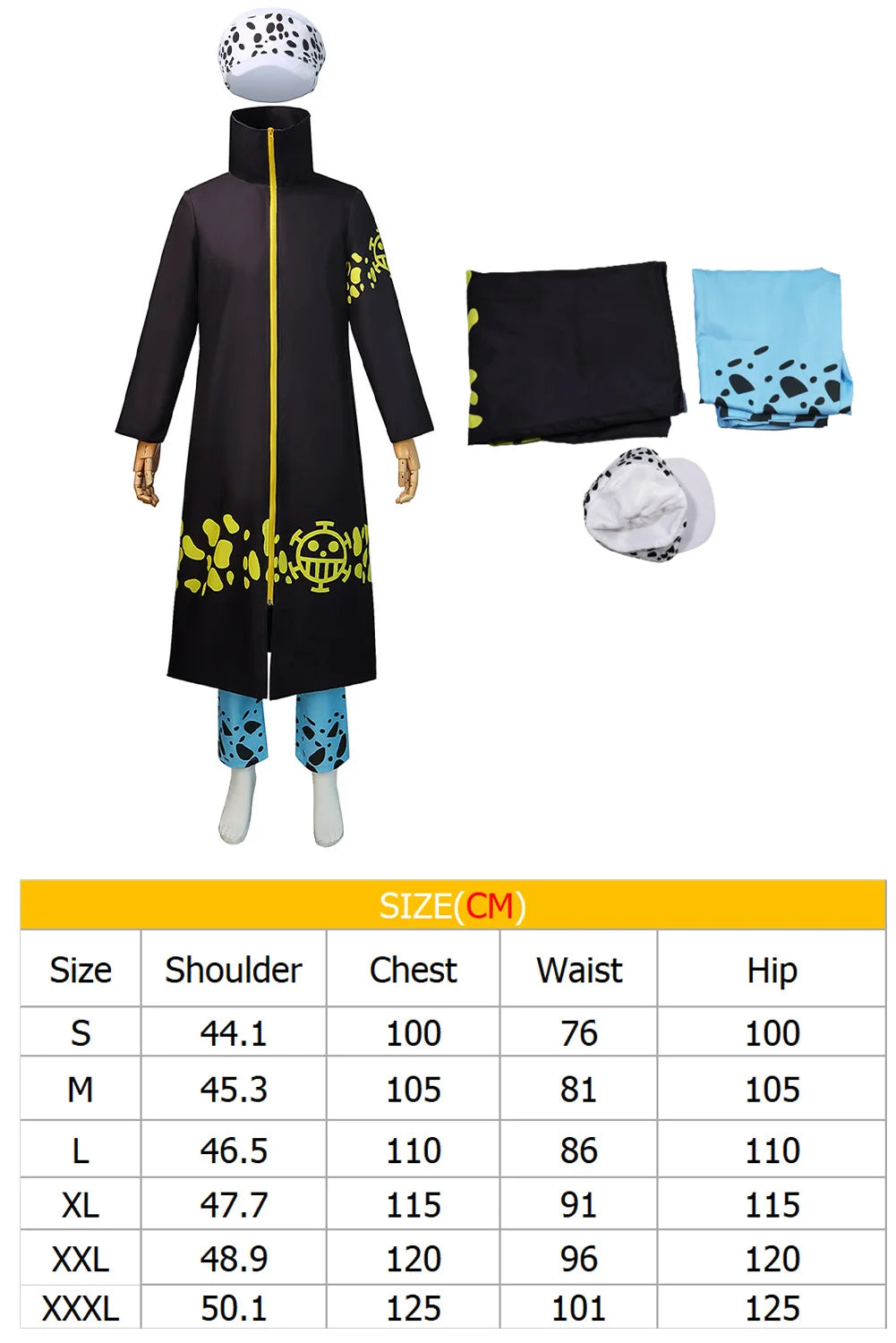 Trafalgar Law Cosplay Hoodie Hose Hut Kostüm Anime One Cos Piece Fantasia Luffy Outfits Halloween Verkleidungsanzug für Erwachsene Männer