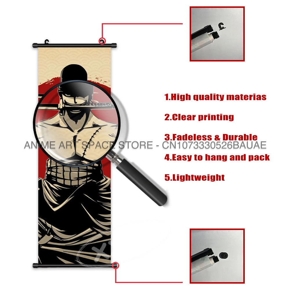 ONE PIECE Hanging Painting Anime Posters Zoro Wall Art Nami Canvas Home Decor Nico Robin Latest Bedroom Vintage Scrolls Pictures - One Piece Merchandise - Free Shipping Buy Now