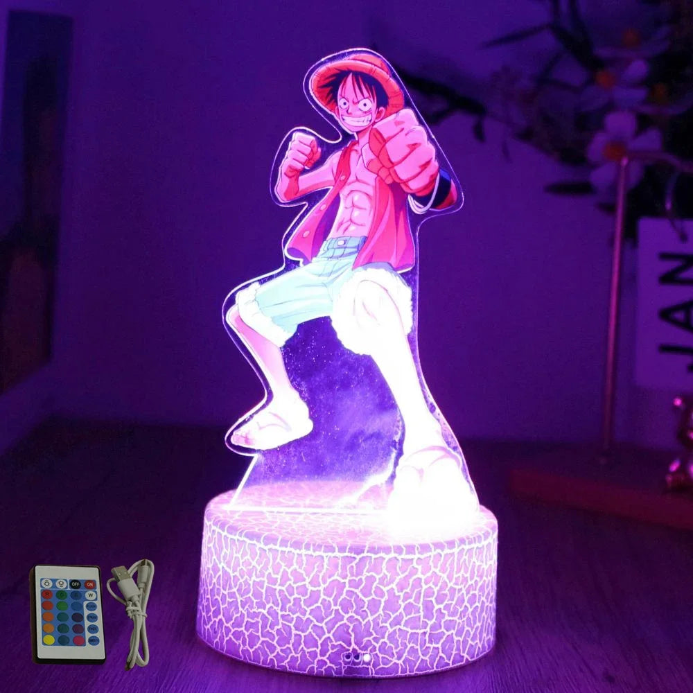 Actions Figure One Piece Luffy Zoro Anime Figures 3D Lamp PVC Action Collection Model Toys LED Night Light Kid Christmas Gift - One Piece Merchandise - Free Shipping Buy Now