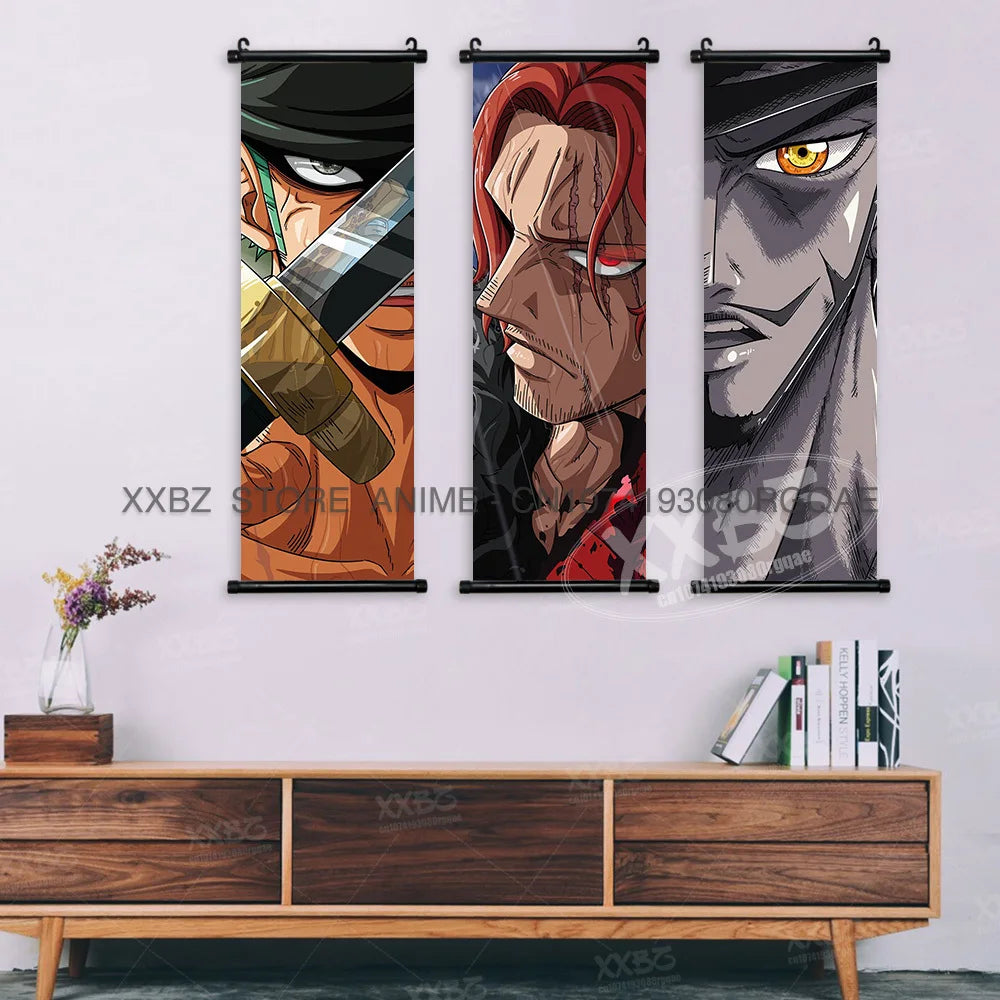 ONE PIECE Scrolls Pictures Sabo Wall Art Kid Pirates Anime Posters Nico Robin Hanging Painting Trafalgar D.Water Law Home Decor