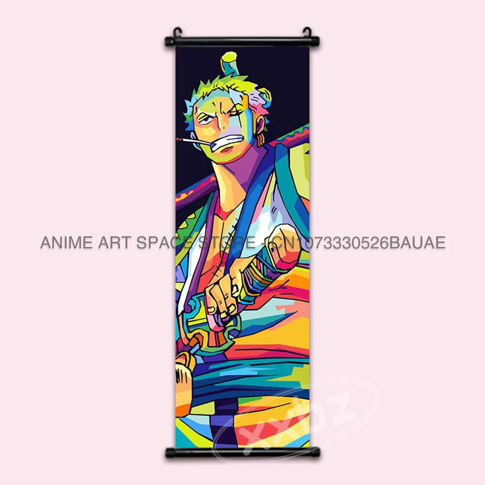 ONE PIECE Hanging Painting Anime Scrolls Picture Law Home Decor Prints Nami Wall Art Luffy Poster Roronoa Zoro Canvas Nico Robin