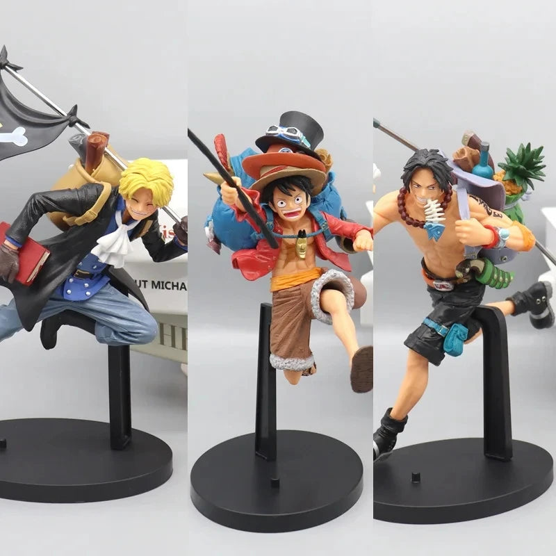17cm One Piece Anime Figure Running Sabo Backpack Portgas D Ace Monkey D Luffy Action Figure Collection Model Ornaments Toy Gift - One Piece Merchandise - Free Shipping Buy Now