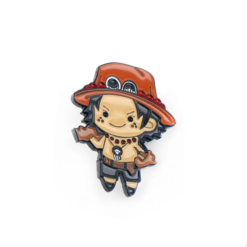Broches de dessin animé One Piece Luffy Boa Hancock Portgas D Ace Dracule Mihawk pour femmes fans badges cadeau