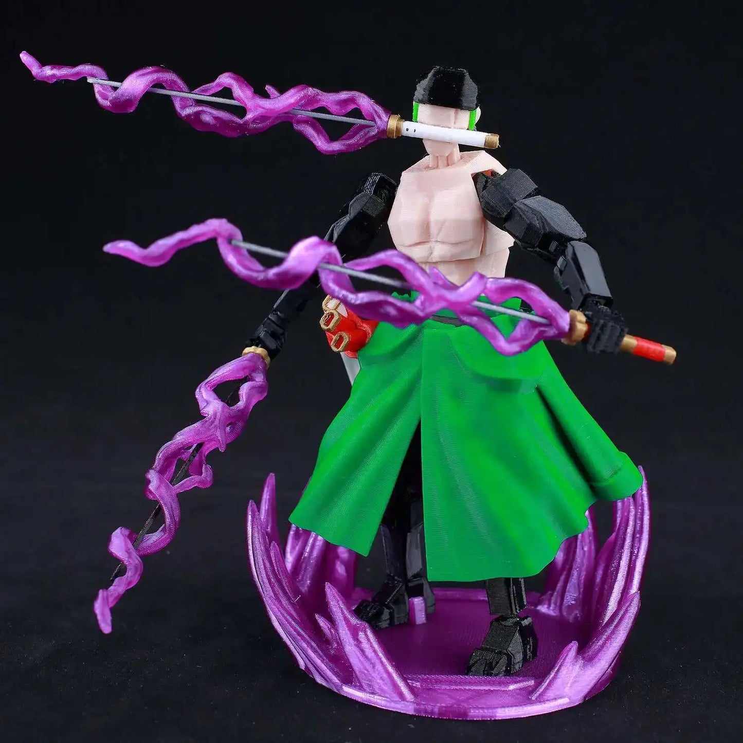 9L 3D-gedruckte Roronoa Zoro One Piece Lucky Dummy, 13 bewegliche Shapeshift-Actionfiguren, Schaufensterpuppen-Spielzeug für Anime-Liebhaber
