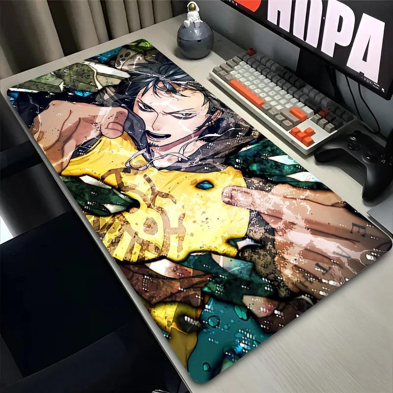 XXL Gaming-Zubehör Gamer-Tastatur-Schreibtischunterlage O-one P-piece Trafalgar D Water Law Rutschfestes Laptop-Mauspad 900X400 Mauspads
