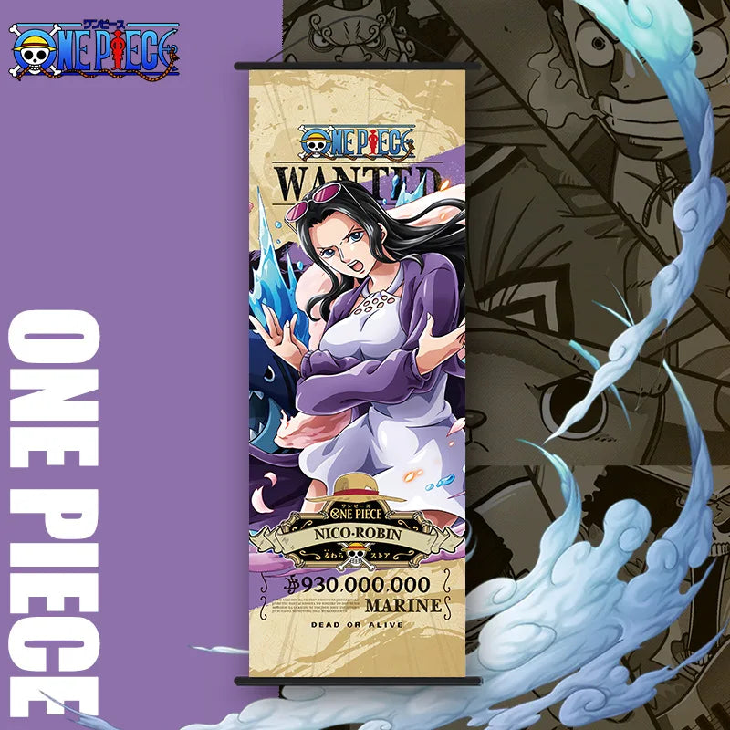 Bandai One Piece Poster Hängendes Bild Luffy Nami Zoro Zweidimensionale Peripherie-Tapeten-Dekoration Scroll Poster 25*70cm