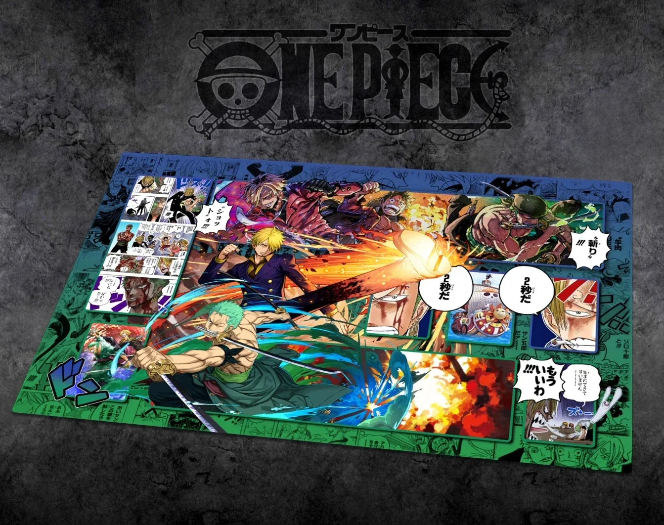 OPCG One Piece Dedizierte SPIELKARTEN-Spielmatte Battle Against Rebecca Roronoa Zoro Trafalgar Law Comic-Serie Spielzeuggeschenke 60 * 35 cm
