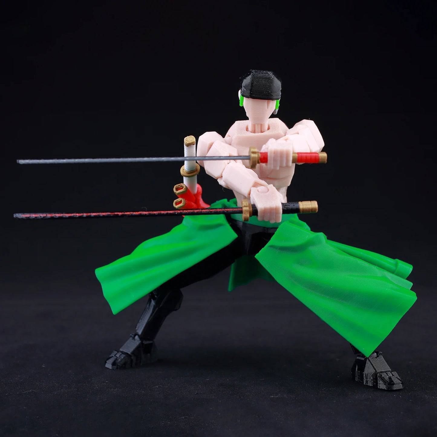 9L 3D-gedruckte Roronoa Zoro One Piece Lucky Dummy, 13 bewegliche Shapeshift-Actionfiguren, Schaufensterpuppen-Spielzeug für Anime-Liebhaber