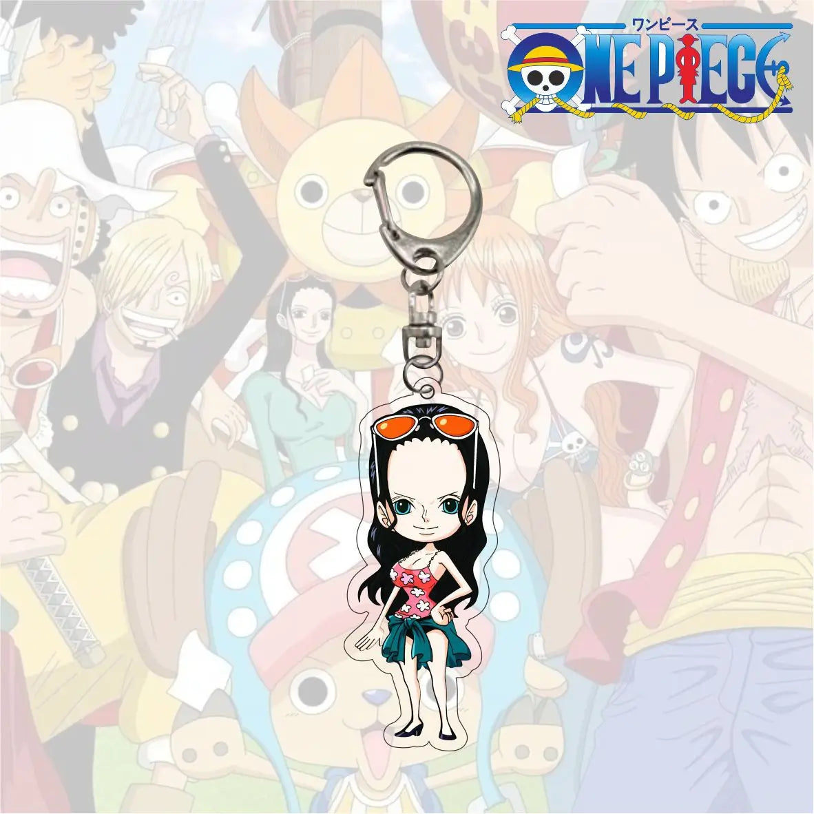 Anime One Piece Trafalgar Law Charlotte Katakuri Nico Robin Nami Chopper Lysop Acryl Schlüsselanhänger Schlüsselanhänger Anhänger Figur Geschenke
