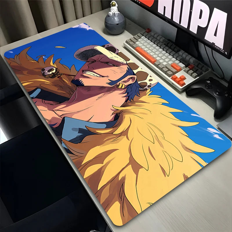 XXL Gaming-Zubehör Gamer-Tastatur-Schreibtischunterlage O-one P-piece Trafalgar D Water Law Rutschfestes Laptop-Mauspad 900X400 Mauspads