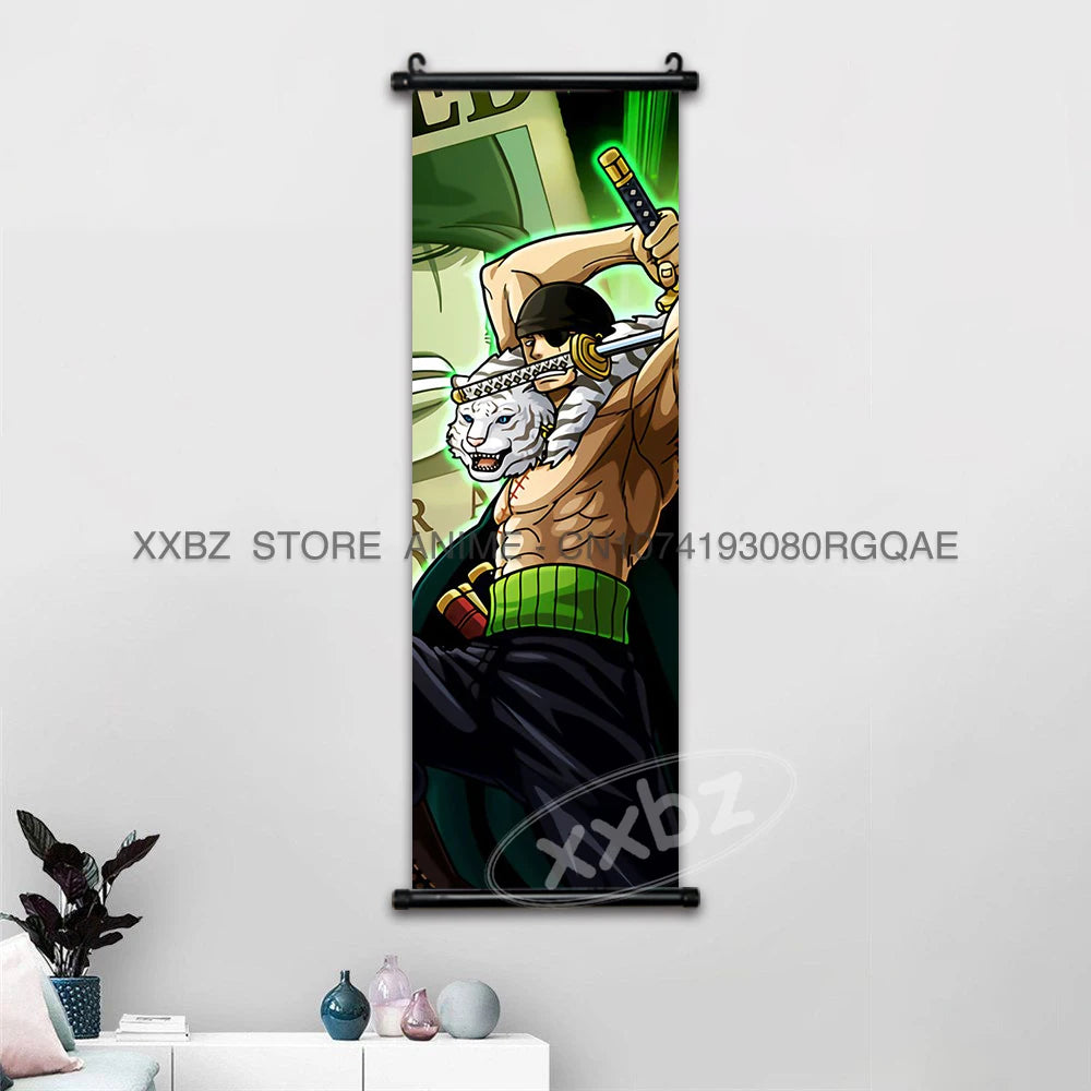 ONE PIECE Scrolls Picture Anime Canvas Hanging Painting Luffy Poster Zoro Home Decor Nami Wall Art Ace Cartoon Robin wallpaper - One Piece Merchandise - Free Shipping Buy Now