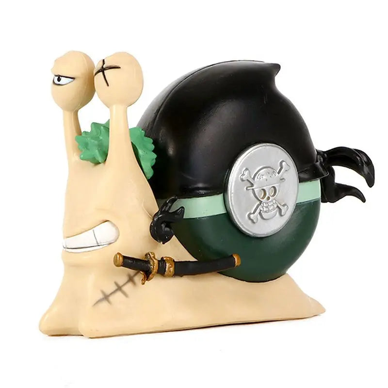 One Piece Den Den Mushi Anime Figur Luffy Ace Zoro Law Buggy Manga Statue PVC Action Figur Sammlung Modell Spielzeug Puppe Geschenk