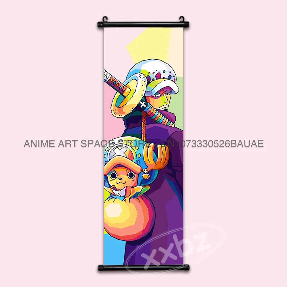ONE PIECE Hanging Painting Anime Scrolls Picture Law Home Decor Prints Nami Wall Art Luffy Poster Roronoa Zoro Canvas Nico Robin