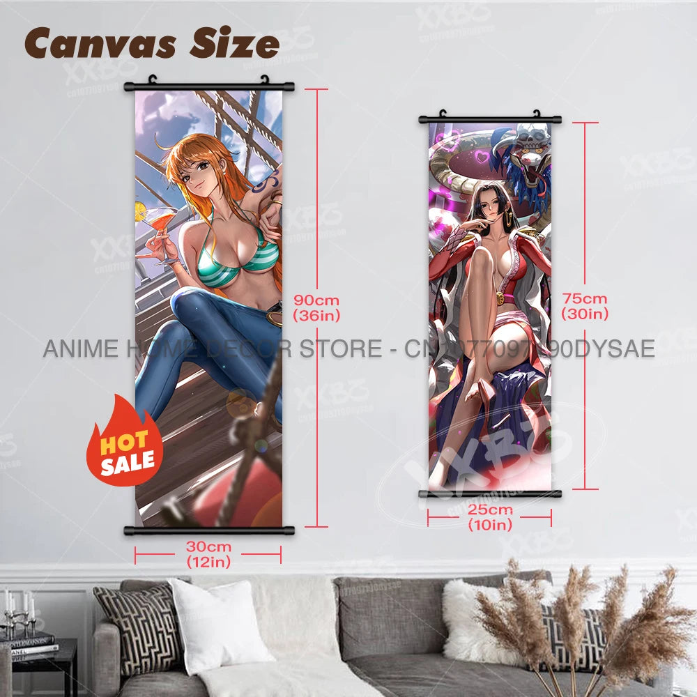 ONE PIECE Posters Anime Monkey D. Luffy Hanging Painting Yamato Scrolls Picture Nico Robin Home Decor Wallpaper Canvas Wall Art - One Piece Merchandise - Free Shipping Buy Now