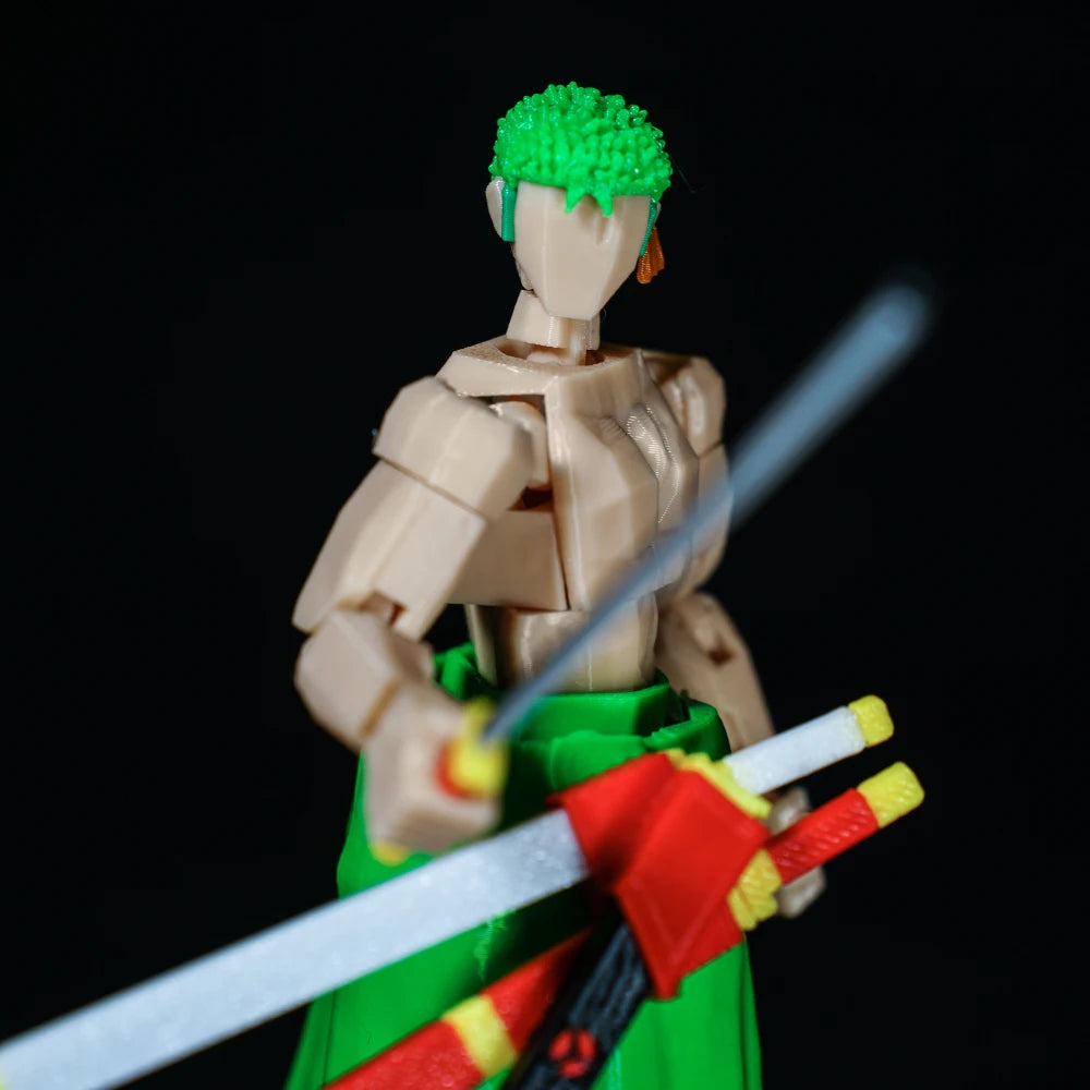 3D-gedrucktes ONE PIECE Roronoa Zoro Anime Mehrgelenk-Shapeshift-Spielzeug Actionfiguren Mannequin-Modell Ornamente Geschenke Spielzeug