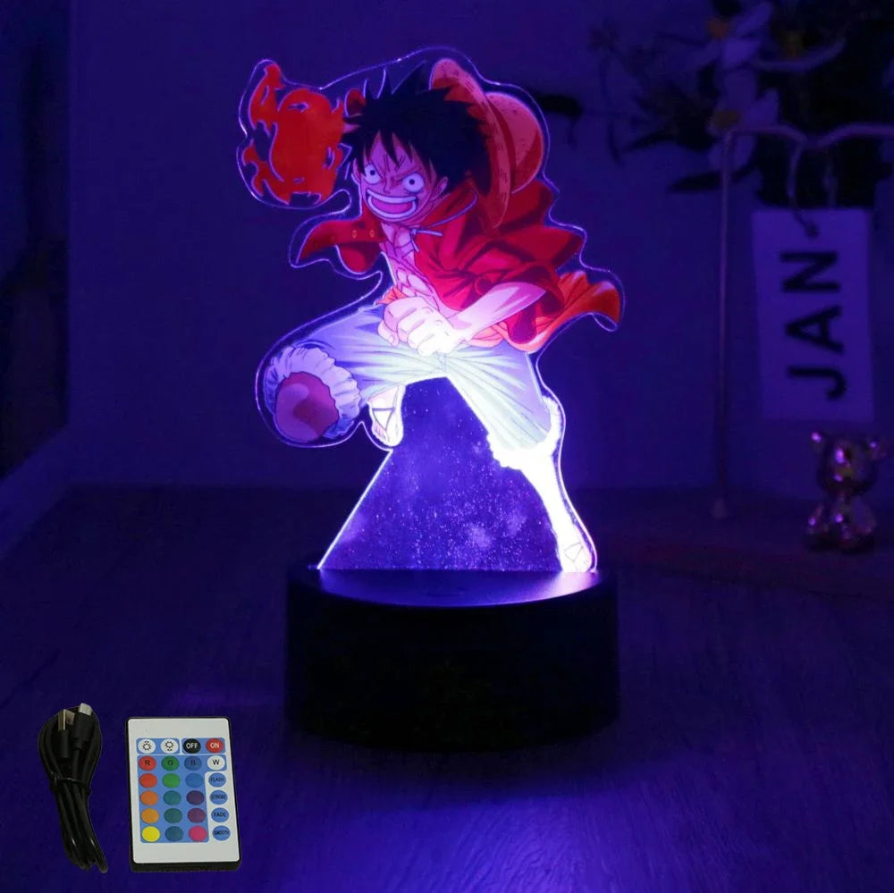 Actions Figure One Piece Luffy Zoro Anime Figures 3D Lamp PVC Action Collection Model Toys LED Night Light Kid Christmas Gift - One Piece Merchandise - Free Shipping Buy Now