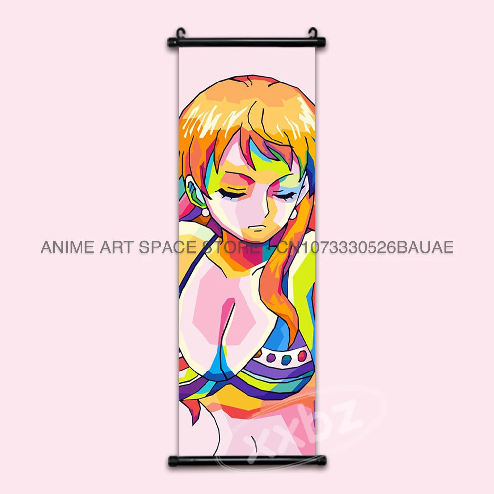 ONE PIECE Hanging Painting Anime Scrolls Picture Law Home Decor Prints Nami Wall Art Luffy Poster Roronoa Zoro Canvas Nico Robin