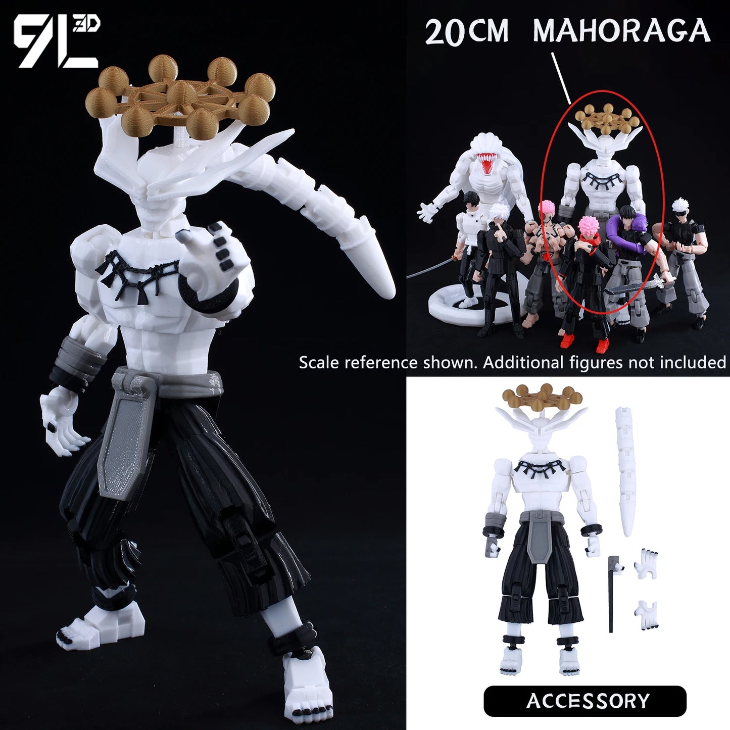 9L 3D-gedruckte Roronoa Zoro One Piece Lucky Dummy, 13 bewegliche Shapeshift-Actionfiguren, Schaufensterpuppen-Spielzeug für Anime-Liebhaber
