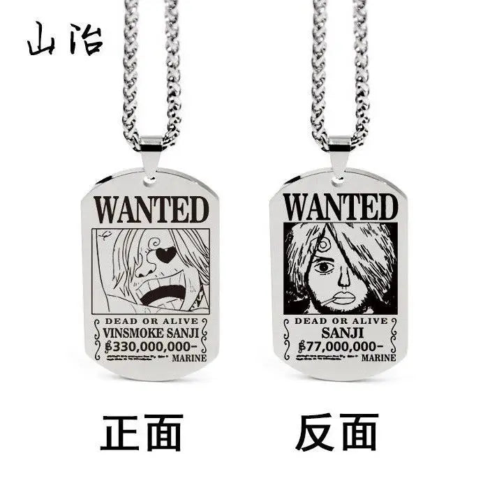 Anime One Piece Necklace Luffy Ace Chopper Zoro Sanji Wanted Pendant Men Women Couples Necklace Fashion Accessories Xmas gift - One Piece Merchandise - Free Shipping Buy Now